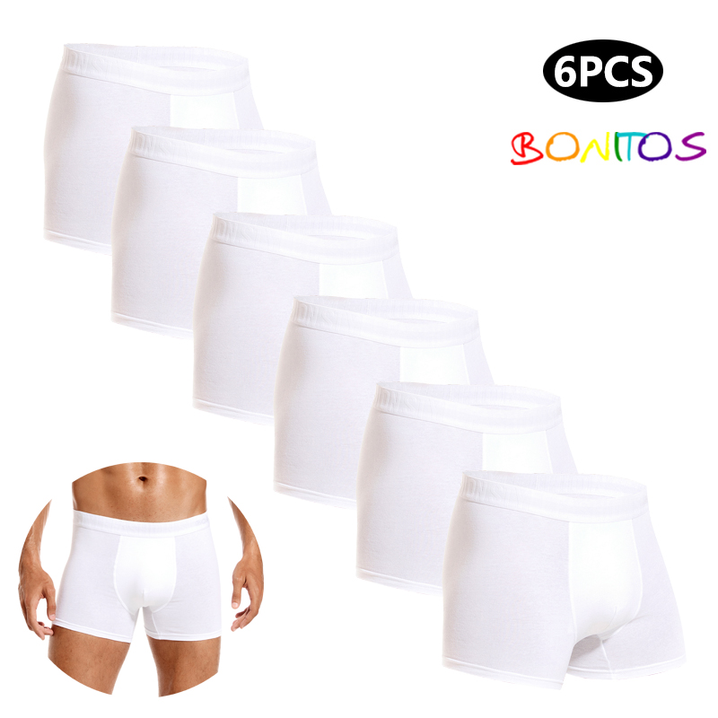 6pcs White Men Panties Cotton  - Boxer Brief Pack Cotton review and price