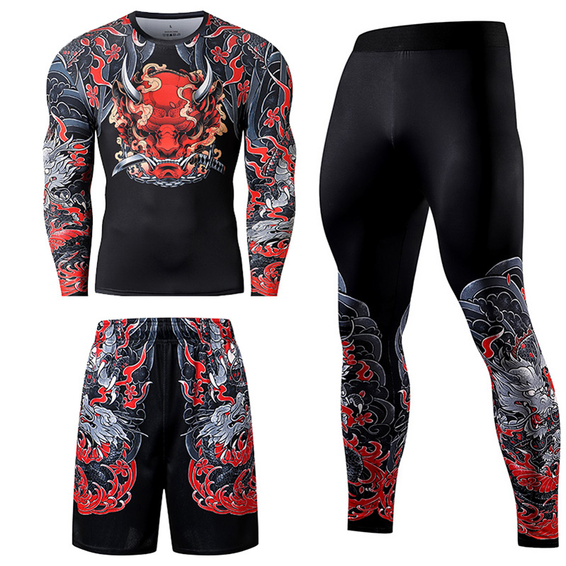 2/3PCS Men Jiu jitsu Tracksuit - Compression Long Pant review and price