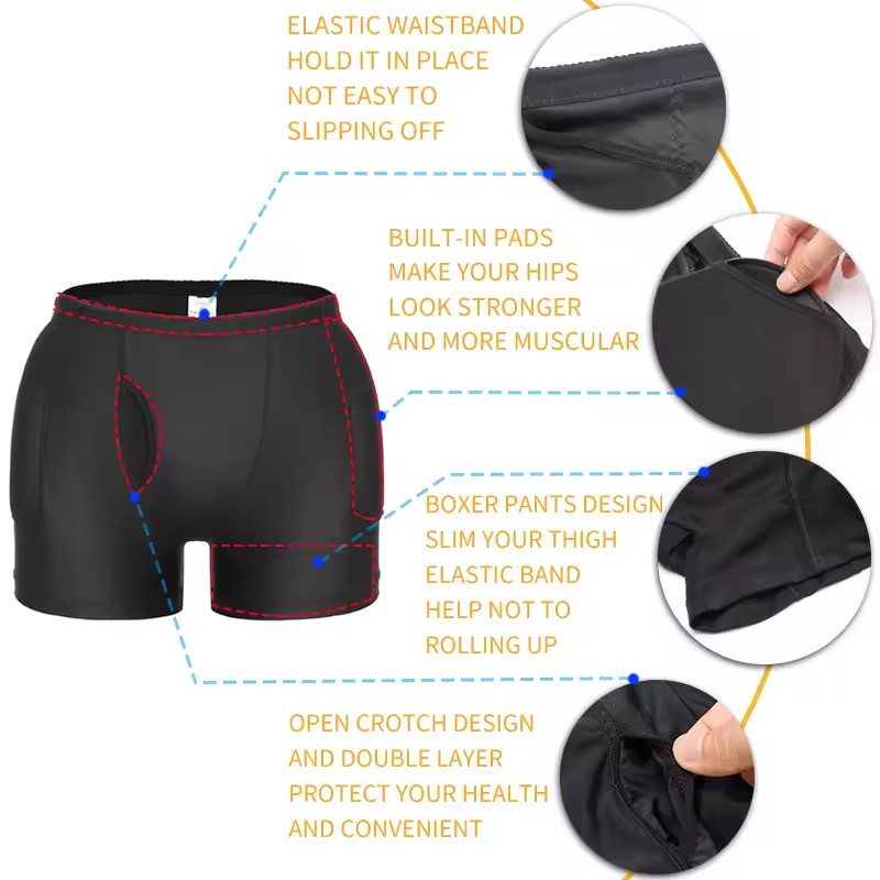 Men Padded Hip Enhancer Booty  - Boxer Brief Pack Cotton review and price
