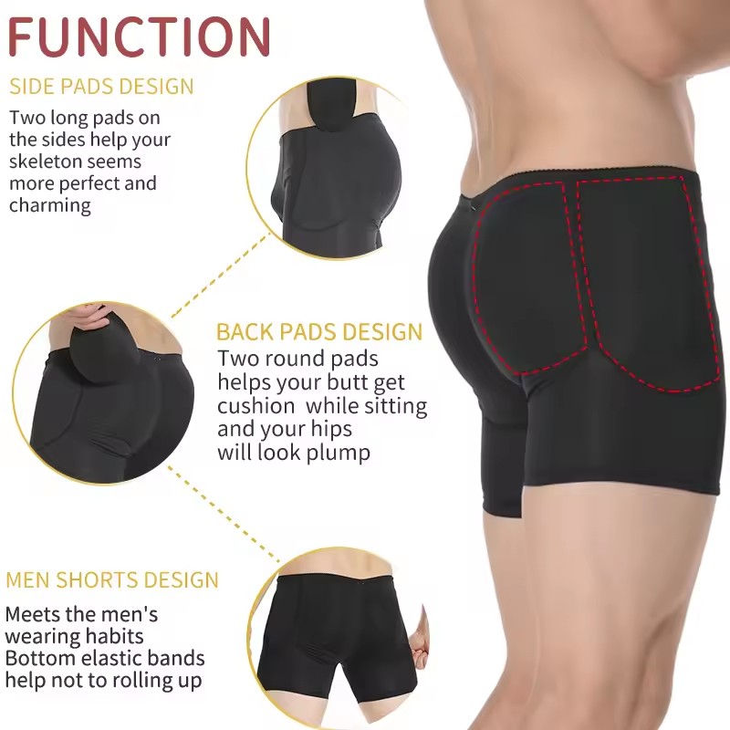 Men Padded Hip Enhancer Booty  - Boxer Brief Pack Cotton review and price