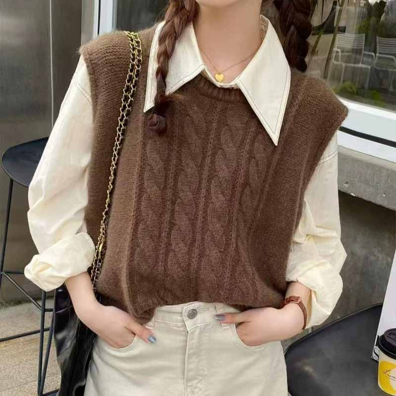 2025 New O-Neck Knitted Vest W - Sleeveless Undershirt review and price