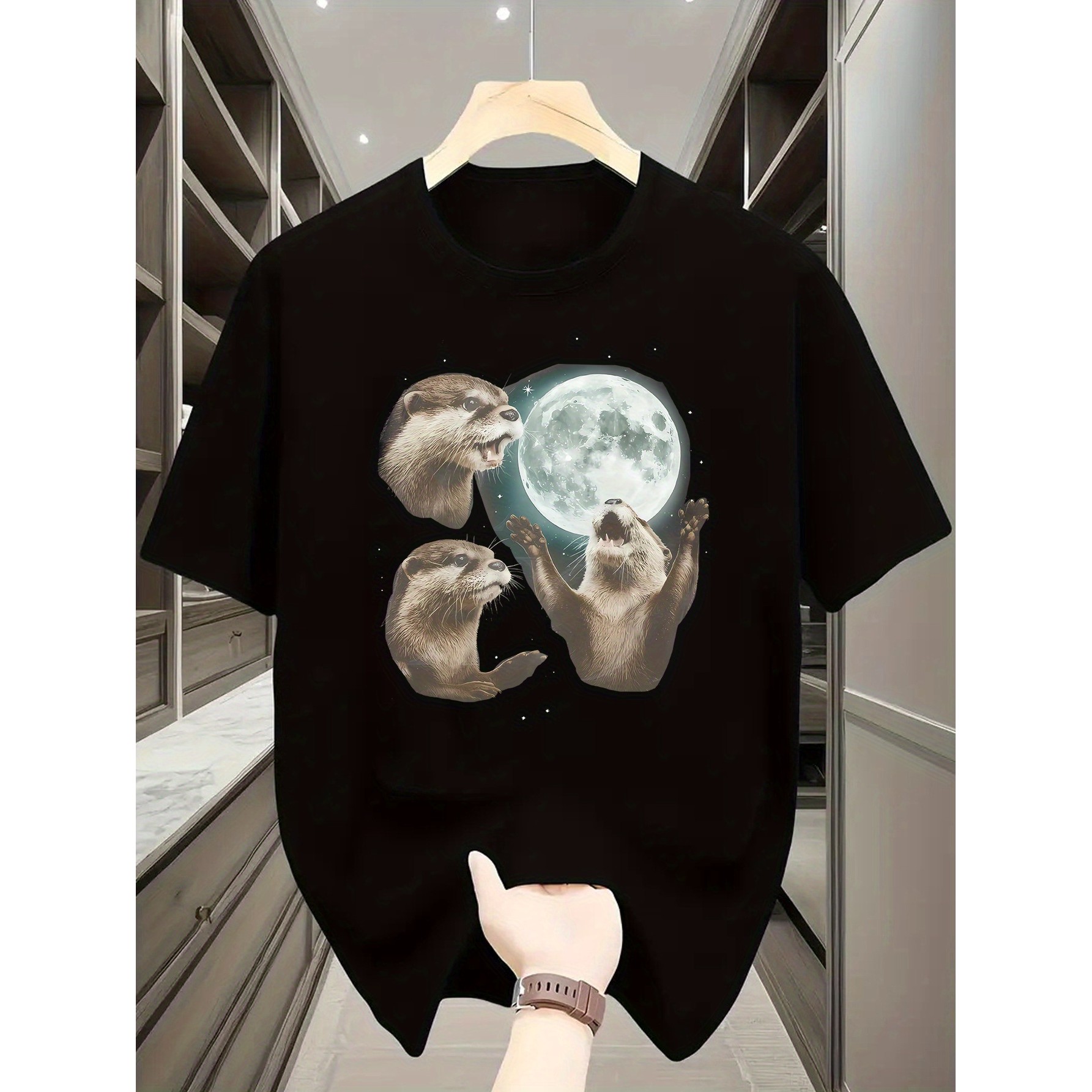 Playful Otters Under Moonlight - Undershirt Crew Neck review and price