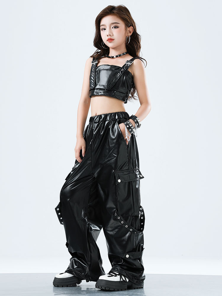 Kid Kpop Hip Hop Clothing Blac - Suspender Tank Top review and price