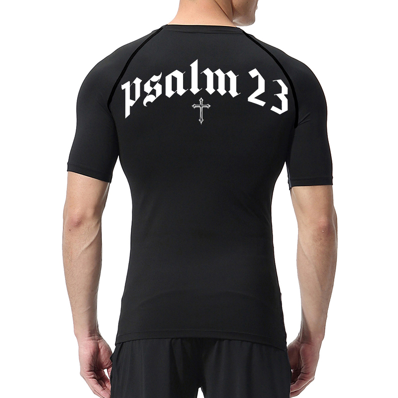 Psalm 23 Cross Print Compressi - Base Layer Top review and price