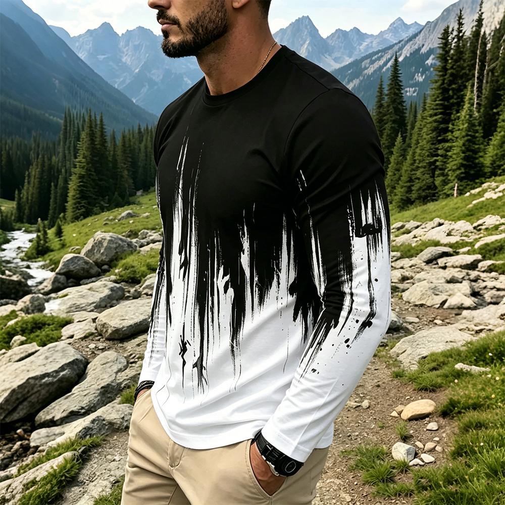 Men's Gradient Ink Splash Long - Base Layer Top review and price